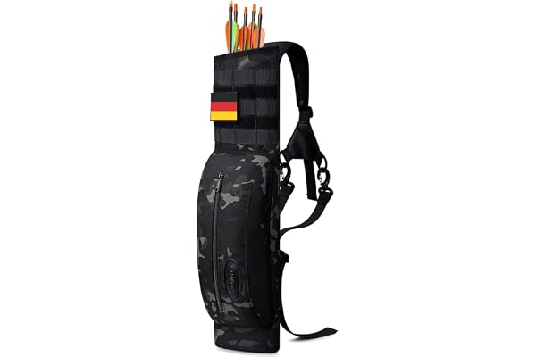 G4Free Carquois Parfait de Très Tactique Carquois de Tir à l'arc Sac à Epaule Bandoulière Ajustable Capacité Environ 30 Flèches pour Tir à l'arc Chasse