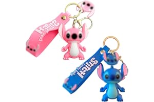 Gugatad Stitc Portachiavi,Portachiavi Simpatico Cartone Animato Figura, PPortachiavi Da Ragazzo Ragazza,Regalo per Bambini e Compleanni Decorazione Chiave Portachiavi