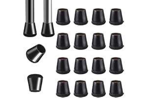 GUDEMOORE 16 piezas de protección de pie de silla de silicona negra, protección para pie de silla con sello de fieltro, patines para sillas, tampón de silla, sin ruido, para suelos de madera dura y tapicería