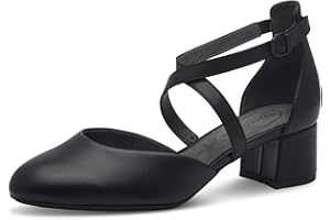 Tamaris Comfort Damen Pumps aus Leder mit Klettverschluss