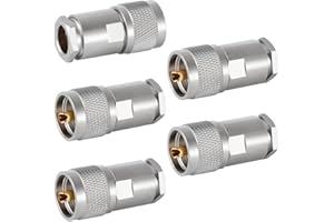 Vecys 5PCS PL-259 UHF Macho Conectores 50 Ohm PL259 Macho Enchufe de Cinco Piezas Set Crimp RF Coaxial Conector Adaptador para RG-213 VLMR-400 RG8 RG59 Baja Pérdida Coaxial Cable