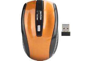 Bezprzewodowa Mysz do Laptopa, Optyczna Mysz do Gier 2,4 GHz 250 Hz z Regulowanym DPI, Akcesoria do Gier(Pomarańczowy)