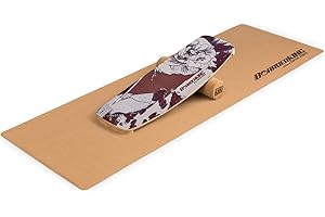 BoarderKING Balance Board - Tavola di Equilibrio per Surf e Skate Indoor, Tavola Propriocettiva per NeuroMuscular Response Training, incl. Tappetino Protettivo, 100 mm x 40 cm (Ø x L), Rosa