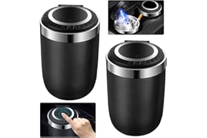 AVCXEC Popielniczka samochodowa ze światłem 2 szt. Zdejmowana popielniczka samochodowa do samochodów z pokrywą przenośna popielniczka samochodowa do samochodu do domu biurowego