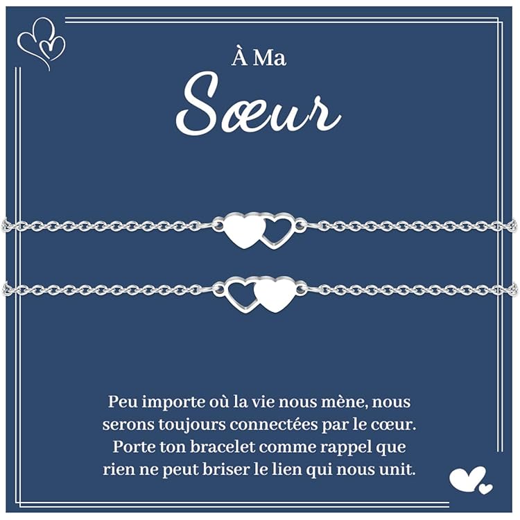 Cadeau Pour Soeur 2/3/4 Pièces Bracelet à Maillons En Argent