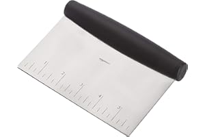 Amazon Basics Mehrzweck-Küchenschneider/-schaber, Edelstahl, Silber / Schwarz