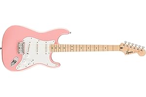 Guitare électrique FSR Squier Sonic® Stratocaster® HT, touche en érable, pickguard blanc, Shell Pink