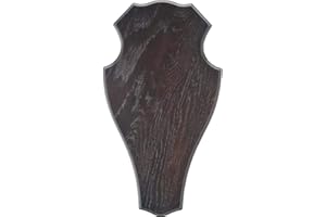 GTK - GEWEIHE & TROPHÄEN KRUMHOLZ EUROHUNT Trophäenbrett Hirschschild Eiche 1 (Dunkel/45x24 cm)