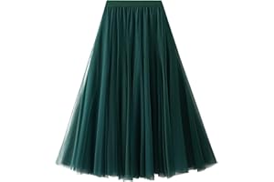 Daysskk Jupe longue en tulle pour femme - Taille élastique - Taille unique