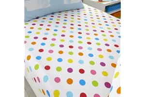 LIZZIE JACOBS New Children Designs Luxurious Printed Kids Boys Girls Matching Fitted Sheet Set (Single Fitted Sheet Set, Sunny Rainbow)