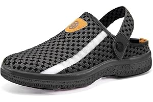 Unisex Clogs Hausschuhe Atmungsaktiv Mesh Pantoletten Sommer Beach Freizeit Schuhe rutschfest Weiche Sohle Sandalen für Damen Herren 36-48