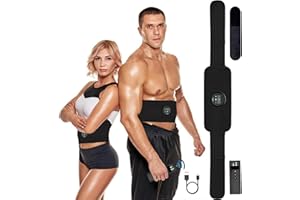 Yonars Cinturon Electroestimulador Abdominales, Cinturon Vibratorio Abdominales, Electroestimulador Muscular Abdominales, EstimulacióN USB Recargable Abs Trainer para Abdomen/Cintur