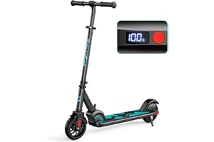 SmooSat Patinete Eléctrico E9 para Niños a Partir de 8 Años, 2 Modos de Velocidad hasta 16 km/h, Nivel de Batería Visible, Regulable en Altura y Plegable Patinete Eléctrico para Niños