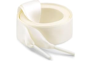 WEGOODZF Satin Ribbon Shoe Laces: 2CM Wide Flat Silk Shoelaces for Women Girls 2 Pairs Replacement Shoelace for Trainers Boots Sneakers