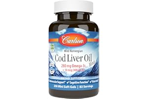 Carlson Labs Cod Liver Oil Minis, 280mg - 250 mini softgels
