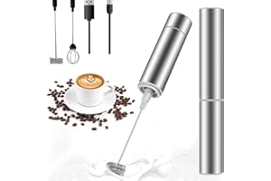 SONGLYPIAN Montalatte Elettrico,Frullino Montalatte,Frullino Elettrico USB Ricaricabile Schiumatore Latte,3 Velocità Regolabile 2 Fruste Elettriche Per Caffè, Latte, Cappuccino