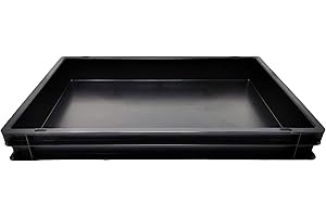 GREEN24 Wasser-Wanne Gärtner PRO KGT für Gitterplatten, Töpfe, Hydroponic, Kapillar-Systeme, wasserdichter Stabiler Kunststoff-Kasten Schwarz, Verwendung im Innen- und Außenbereich 600 x 400 x 75 mm