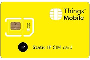 STATIC IP SIM Card for IOT and M2M - Things Mobile - Global Coverage and Multi-Operator GSM/2G/3G/4G LTE Network, No Fixed costs, No Expiration Date, Competitive Rates. €10 Credit Included