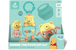Bright Starts Set Regalo Disney Baby Winnie The Pooh, 5 Giocattoli Prima Infanzia per Neonati 0+ Mesi