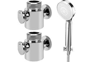 IRENWARL 2pcs G1/2 Head Shut-Off Valve, Water Flow Control Valve, Shower Head G1/2 Valve Regulator, Restrictor Shower Flow Control Valve, Water Control for Shower Flow Reduce (with Gasket)