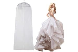 BALLSHOP Atmungsaktiver Kleidersack 180x80x22cm Faltbar Kleidersäcke Anzug Weiß Kleidersack Lang Anti-Staub Hochzeitskleid Kleiderschutzhüllen für Brautkleider Abendkleider Lange Mäntel Tanzkostüme