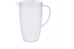 CAMBRIDGE ENGLISH BY DESIGN Cambridge CM07656EU7 Fete - Caraffa con motivo a diamante, caraffa in plastica senza BPA per esterni, feste, case vacanza e campeggio, trasparente