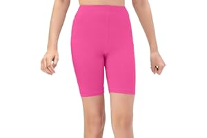 NetSetUK Girls Kids Cycling Shorts Plain Strechy Sports Dance School P.E Gym Summer Girls' Shorts Pants for Activewear