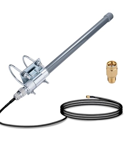 UAYESOK 868MHz LoRa Antenne 6,5 dBi Fiberglas Indoor Outdoor Omni Directional N-Female Antenne 60 cm mit Montagehalterung für Bobcat Nebra HNT Heltec Helium Miner Netzwerkgeräte Hotspots