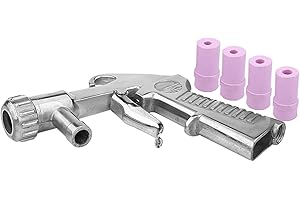 VARUN Sandblasting Gun Kit, Sandblaster Air Siphon Sand Blasting Gun, Grit Blasting Gravity Feed Air Spray Gun Sprayer with 4Pcs Ceramic Nozzles Kit, Abrasive Grit Shot Sandblaster Feed Blast Gun