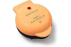 Nostalgia MyMini Personal Electric Griddle, Nonstick Griddle Perfect for Healthy Chaffles, Almond Flour Keto & Low-Carb Diets, Eggs, Omelets, Pancakes Breakfast Sandwiches, Quesadillas, Cookies