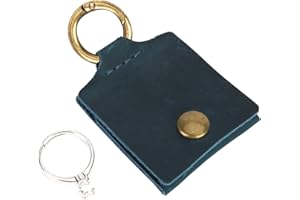 XIHIRCD Porte-Clés en Cuir pour Bagues, Porte Bague Voyage Pochette de Voyage pour Bijoux Pochette pour Bague Étui pour Bagues de Mariage pour Salle de Sport Entraînement Voyage (Bleu)