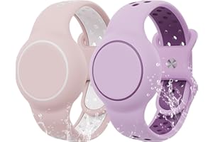 GRTREES Wasserdichtes Armband kompatibel mit AirTag für Kinder, 2 Stück Silikonhalter mit Versteckt Cover Design Armband kompatibel mit AirTag, Atmungsaktiv GPS Tracker Halter für Kinder PWP