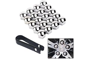 senvenelec Lot de 20 cache-écrous universels en plastique de 19 mm pour voiture - Livré avec un crochet extensible en 1 pièce.