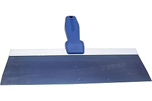 Espátula de superficie Marshalltown con mango de plástico de acero azul, tamaño: 305x76 mm, herramienta para yeseros y pintores.