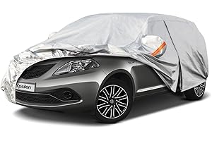 Telo Copriauto, Kayme Copertura per Auto Impermeabile, Compatibile con 1996-2024 Lancia Ypsilon, Anti UV Anti Vento Antipolvere a 6 Strati con Cerniera e in Cotone.(Consegna in 3-7 giorni)