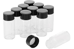 Proben-Fläschchen, Rowiz 10-Pack 5ml Klarglasflaschen mit Schraubverschlüssen für ätherische Öle, Chemie-Laborchemikalien, Colognes-Parfüms