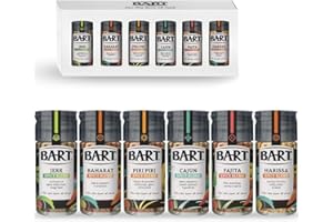 BART Spice Blend Gift Box - Cajun, Piri Piri, Fajita, Jerk, Baharat and Harissa Spice Blends - Gift for Home Chef, Father's Day Gift