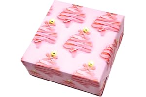 arkamii carta da regalo formato 86 x 64 cm disegno natale natalizio 3 fogli formato grande albero rosa fiocco (ND5)