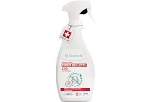 SERENI-D SOS ANTI CIMICI DA LETTO XXL - Spray Insetticida CHOC Trattamento naturale con Oli Essenziali e Fiore di Piretro Vegetale - Disinfestazione facile e rapida delle cimici da letto - 500 mL - Swiss Lab