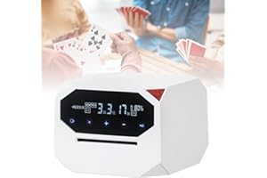 DHASUWT Automatic Shuffler and Dealer, Electric Card Shuffling and Dealing Machine for 1-2 Decks, 180° 360° Rotating Support 8 Players, Portable Card Shuffler for Poker, Blackjack, UNO, Texas Holdem (White)