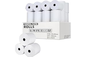 NOW PRODUCTS 80 x 80 mm Till Rolls BPA Free Thermal Receipt Paper Rolls for PDQ Credit Card Machines, POS, Cash Register Great for Small Business Premium Quality White (60 Rolls)