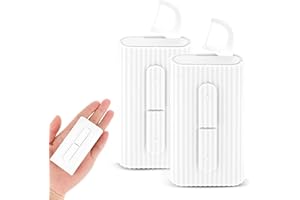 Andibro Boîtes de fil dentaire portables,2 piéce 20 bâtons étuis à fil dentaire distributeur de fil dentaire rechargeable support de fil dentaire de voyage outil de soins bucco-dentaires pour(Blanc)