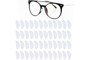 Fukaisu 24 Pairs Silicone Eyeglass Nose Pads, 0.75in Non-Slip Transparent Nosepads Protector Pieces Grips Soft Adhesive Replacement Nose Cushions for Eye Glasses & Sunglasses