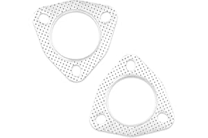 LASUROA 2pcs Exhaust Gasket, 2.5 Inch 3 Bolt Exhaust Flange Gasket Multifunctional Manifold Header Muffler Catalytic Converter Gasket Automotive Exhaust Gasket Replacement Car Accessories