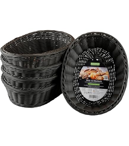 Kesper 17845 - Cestino per frutta e pane, in plastica, 29 x 29 x 9 cm, colore: Marrone