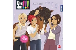 Die drei !!! Broschurkalender 2026: Das Mädchen-Detektiv-Trio in Aktion: Kalender mit coolen Bildern, spannenden Abenteuern und kniffligen ... Eintragen (Kino-Entertainment Kalender Heye)