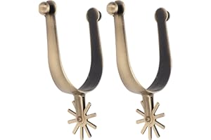 Fockety Horse Spurs, Antique Zinc Alloy Horse Boot Spurs 4.1 X 3in Men'S Spurs for Boots, Exquisite Western Cowboy Spurs with Gear for Horse Training, Equestrian Competition