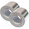 Gocableties Aluminium Foil Tape, 100mm (4") x 50m, Twin Roll Adhesive Insulation Tape for Insulating, HVAC Repair, Sealing Ducts, and Pipework, 2 Rolls
