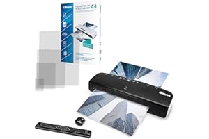 WAYTEX A78209P73 - Kit Plastificatrice A3 A4 Pro Rapida fino a 2 x 125 micron con taglierina a foglia, arrotondatrice angolare, 100 buste A4 + 20 formati multiformati