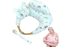 SMGBWAY Baby Stillkissen XXL,Ergonomisches Stillkissen mit Kissen und Verstellbarem Gurt, Seitenschläferkissen Baumwolle, Upgrade Pregnancy Pillow, Baby Pillow Schwangerschaftskissen für Mutter und Baby (02)